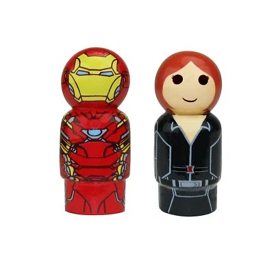 LOTE DE FIGURAS IRON MAN & BLACK WIDOW PIN MATE VENGADORES GUERRA CIVIL MARVEL MOSC 2016 Foto 1 de 3