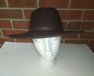 Universal Thread Women's Brown Wide Brim Wool Felt Fedora Hat NWT - Picture 1 of 6