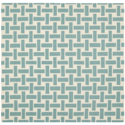 SAFAVIEH Dhurries DHU201A Handwoven Turquoise /Ivory Rug - Image 1 of 4