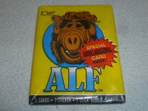 NOS NEW VINTAGE 1987 ALF ALIEN SHOW CARD STICKER WAX BOX PACK TOPPS ANDEA ELSON - Picture 1 of 2