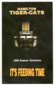 ¡Horario de fútbol americano Hamilton Tiger Cats CFL 1989!!! Tim Horton - Imagen 1 de 2