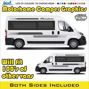 L2 Fiat Ducato MOTORHOME CAMPER VAN STRIPES GRAPHICS DECALS ANY COLOUR MH101 - Picture 1 of 4