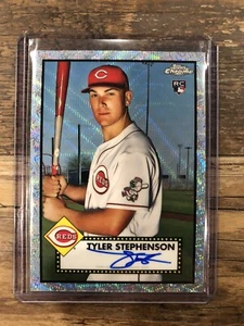 2021 Topps Chrome Platinum Tyler Stephenson RC SSP Wave Refractor AUTO 30/70 - Picture 1 of 2