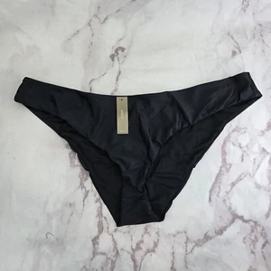 J Crew Swim Bottom 2X Black Curved Waist Bikini Mid High Cut Cheeky Bathing Suit - Picture 1 of 10