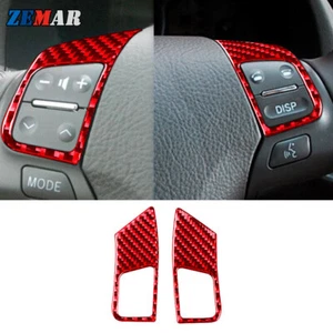 Red Carbon Fiber Steering Wheel Button Cover Sticker Trim B For Lexus GS 2006-11 - Bild 1 von 12
