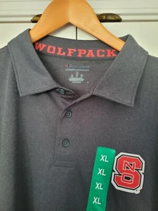 NC State Wolfpack NCSU Champion Brand Gray Polo Shirt Men's Sz XL NEW W/tags - Picture 1 of 5