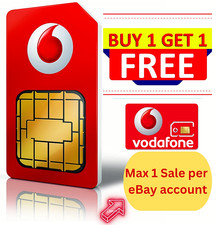 2 x OFFICIAL UK VODAFONE Sim Card 4G 5G Pay As You Go PAYG STANDARD MICRO NANO