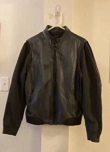 Elie Tahari Men’s Designer Black Lamb Leather Jacket Size Large Full Zip - Picture 1 of 11