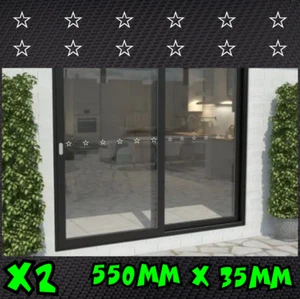 Safety Glass Sliding Door X2 Stickers Decal Window Protection Hazard Stars Vinyl - Picture 1 of 3