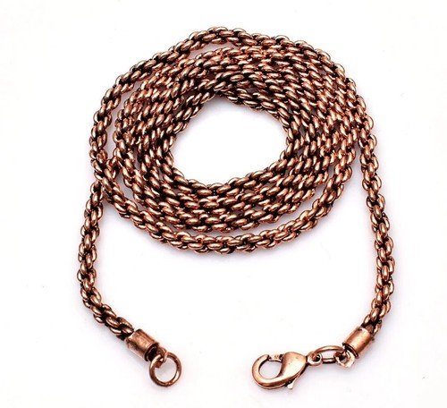 VETEMENTS Collana Catena Corda Rame Solido Puro Rame Ossidato Catena Corda TUTTE LE DIMENSIONI