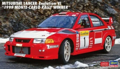 KIT MODELLINO AUTO HASEGAWA MITSUBISHI LANCER EVO VI 1999 RALLY MONTECARLO 1:24 - Immagine 1 di 4