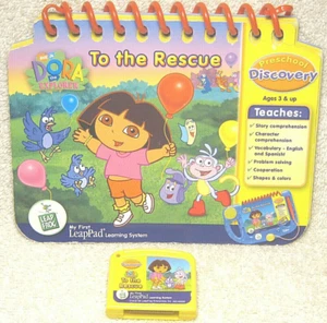 LEAP FROG MY FIRST LEAP PAD DORA THE EXPLORER TO THE RESCUE BOOK AND CARTRIDGE - Picture 1 of 12
