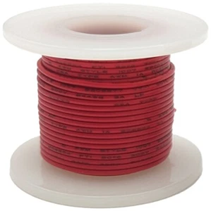 25 Feet Red 24 Gauge Solid Hook-Up Wire, Tinned Copper, PVC Insulation - Picture 1 of 2