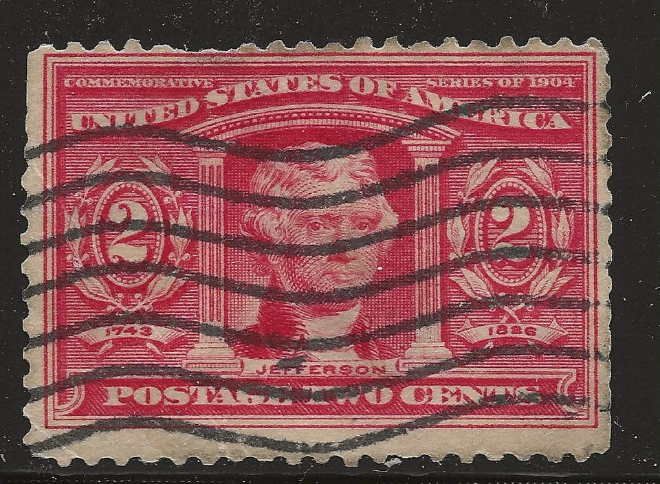 US Scott #324, Single 1904 Thomas Jefferson 2c FVF Used - Image 1 of 1