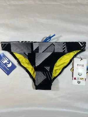 NEW Arena Rule Breaker Real Brief MaxLife Bikini Bottom Women's M Black multi - Image 1 of 4