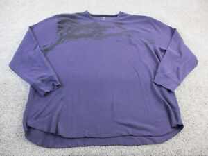 J Ferrar Mens Waffle Knit Thermal Shirt Mens XXXL Tee Graphic Print Y2K Purple