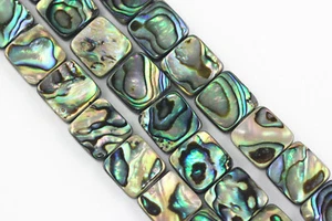Abalone Square Shape Beads 8mm 10mm 12mm 14mm 16mm 15.5" Strand - Picture 1 of 5