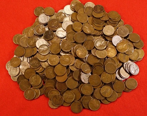 1910-P Lincoln Wheat Cent Penny 50 Coin roll circulated Cover