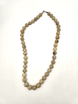 Colar com miçangas de jaspe quadro contas espaçadoras tom dourado 30" - Imagem 1 de 4
