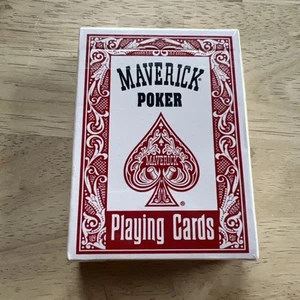 Mazzo di carte da gioco Maverick vintage colore rosso. Nuovo Sigillato - Foto 1 di 10