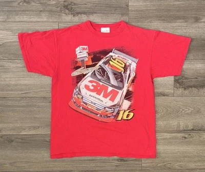 Camiseta De Colección Años 90 NASCAR Greg Biffle Manga Corta Gráfica Para Hombre Grande Roja Foto 1 de 4