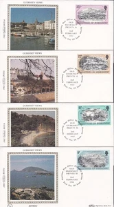 1982 GUERNSEY PRINTS DECIMAL STAMP BENHAM HIGH STREET SILK FIRST DAY COVERS #16 - Picture 1 of 3