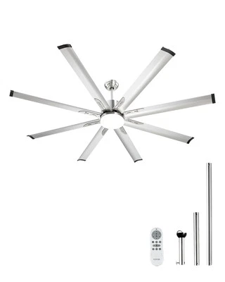 VEVOR 72 In Ceiling Fan with LED Light Remote Control Brushed Nickel Reversible - Image 1 of 4