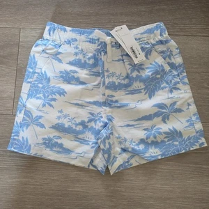 Janie And Jack Boys Shorts Size 7 Palm Trees Blue White - Picture 1 of 3