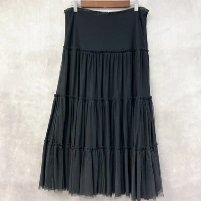 J. Peterman Tiered Mesh Skirt Womens 16 Whimsigoth Fairycore Witchy Cottagegoth - Image 1 of 4