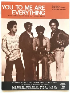 The Real Thing - You To Me Are Everything 1976 Original Australian Sheet Music - Picture 1 of 1