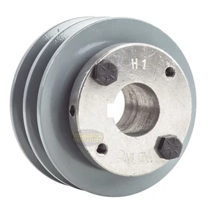 3.5" Dual Groove Belt A Section 4L Pulley with 1 " Sheave Bushing Cast Iron - Picture 1 of 6