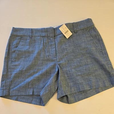 Pantalón Corto J.CREW NUEVO CON ETIQUETAS 100 % Algodón Para Mujer Clásico Azul Cambray AY431 Talla 8 Foto 1 de 4