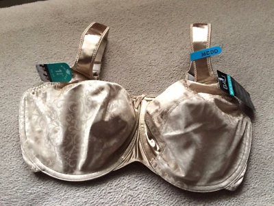 Bali 36DDD Taupe Satin Tracings Minimizer Comfort Strap Underwire Bra # 3562 NWT - Image 1 of 4