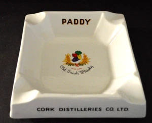 Vintage Square Paddy Cork Distilleries Cigar Ashtray Old Irish Whisky - Picture 1 of 7