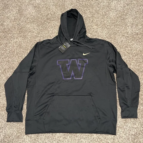 Nike Washington Huskies Gray Therma-Fit Pullover Hoodie Sweatshirt Men’s XXL New Cover