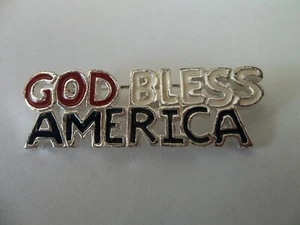 GOLD BLESS AMERICA  - RED, WHITE & BLUE PIN - Picture 1 of 2