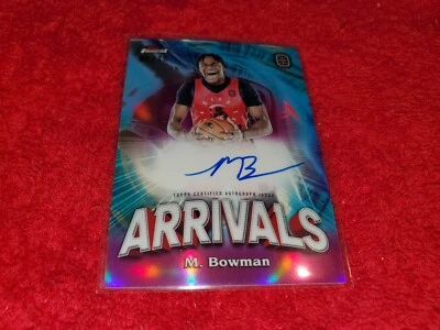 2023 TOPPS FINEST OVERTIME CARD OF MALIK BOWMAN AUTO ARRIVALS  8/10 - Image 1 of 2