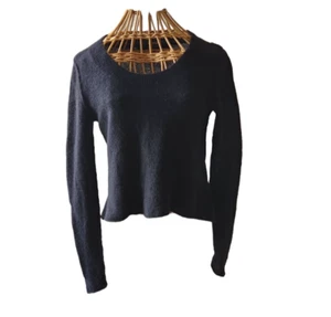 Quo-ta-tion Womens Black Wool Cashmere Sweater Size XS Pullover Hi Low Soft - Picture 1 of 6