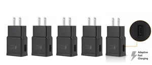 5x Adaptive Fast Rapid 2A Wall/Travel Plug Charger For Samsung Note S9 S10 Black - Picture 1 of 1