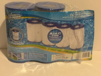 Summer Escapes 2 Pack Universal Replacement Pool Filters Cartridge A or C Type - Image 1 of 4
