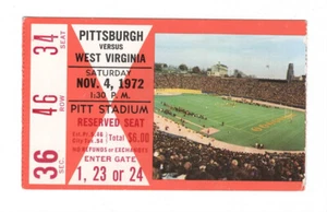 1972 Pittsburgh Panthers vs West Virginia Ticket - Pitt Stadium - Bobby Bowden - Picture 1 of 2