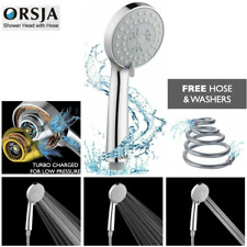 ORSJA Turbocharged High Pressure Chrome Shower Head with Hose Universal Fitting