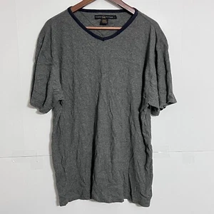 Camiseta Acosada Vintage Años 90 Tommy Hilfiger Para Hombre Talla L Gris Cuello en V Mangas Cortas - Imagen 1 de 8