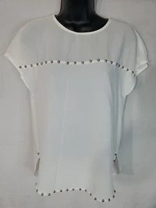 ON TWELFTH Blouse Women’s Size Small Sheer Sleeveless Silver Studded  - Picture 1 of 12