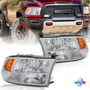 Set Chrome Headlight For 2011-2018 Ram 1500 2500 3500 4500 5500 Front Lamps - Picture 1 of 17
