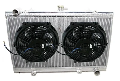 RADIADOR Doble Núcleo 2" + Kit Ventiladores 12" para Nissan 240SX SR20DET Manual 89-94 Foto 1 de 4