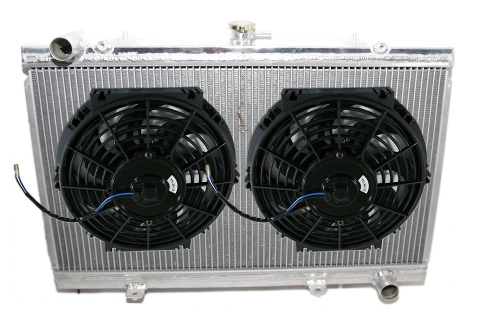 RADIADOR Doble Núcleo 2" + Kit Ventiladores 12" para Nissan 240SX SR20DET Manual 89-94 Foto 1 de 4