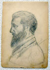 Judaica, Antique miniature portrait of Theodor Herzl, pencil drawing, signed.