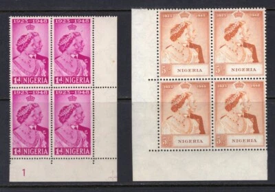 NIGERIA 1948 Royal Silver Wedding #62-62 Corner Blocks. VF Unmounted MNH - Image 1 of 2