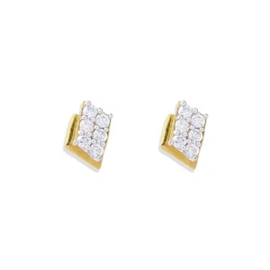 Deco 18ct SOLID GOLD Stud Earrings - Picture 1 of 1